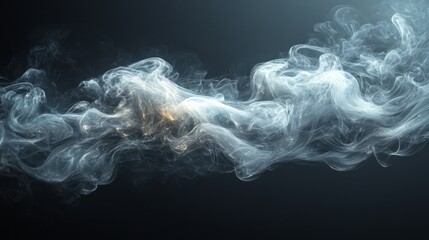 Poster - Delicate strands of vapor meander and intertwine, creating a mesmerizing spectacle. The random patterns evoke a sense of mystery and enchantment, seemingly alive in a dark ambiance