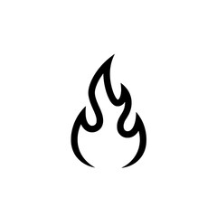 Poster - Fiery Icon: A sleek, minimalist design captures the essence of flames, symbolizing energy and passion. The stark contrast of the black lines on this image. 