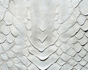 Poster - Close-Up of Intricate Textured Surface of White Snake Skin Displaying Patterns of Scales and Natural Details in a High-Resolution Macro Photography Shot