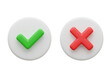 © Elena - Isolated Check Mark and Cross Mark 3D Rendering