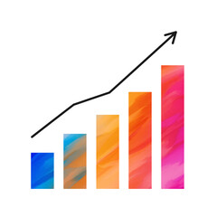 Poster - A vibrant bar graph showcases a positive upward trend