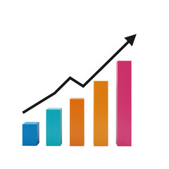 Poster - A vibrant bar graph showcases a positive upward trend