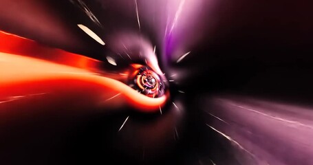 Poster - Abstract Red Pink Purple Lights Speed Motion Tunnel