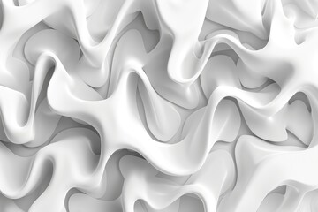 Fototapete - Abstract white organic structure with holes. Modern 3D texture design. Background image of 3D rendering white structure with hole. Abstract art of macrography of bone structure or wavy texture. AIG51.