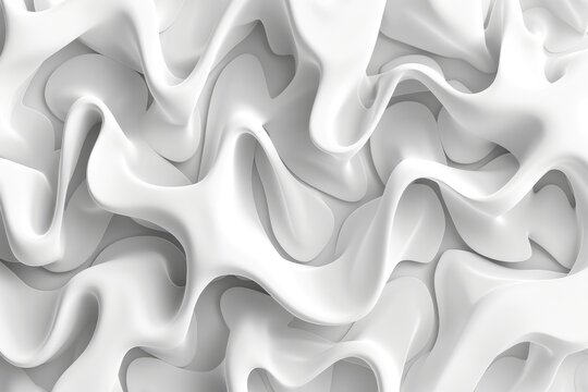 Abstract white organic structure with holes. Modern 3D texture design. Background image of 3D rendering white structure with hole. Abstract art of macrography of bone structure or wavy texture. AIG51.