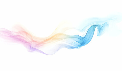 Poster - Colorful smoke cloud, rainbow colors on a white background