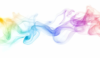 Poster - Colorful smoke cloud, rainbow colors on a white background