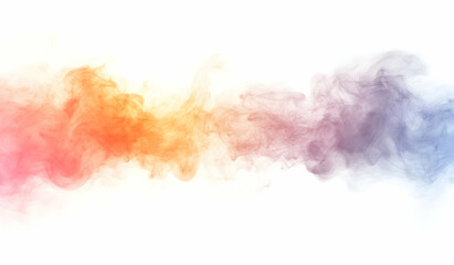 Poster - Colorful smoke cloud, rainbow colors on a white background
