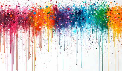 Poster - Colorful paint splashes isolated on a white background