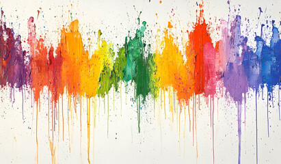 Poster - Colorful paint splashes isolated on a white background