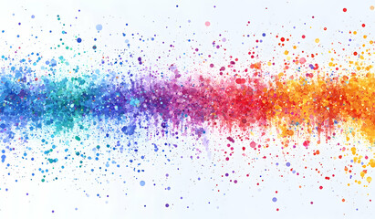 Poster - Colorful paint splashes isolated on a white background