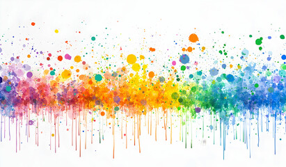 Poster - Colorful paint splashes isolated on a white background