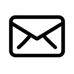 Poster - Black envelope icon representing email communication for digital messaging and correspondence