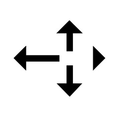 Poster - Black direction arrows icon symbolizing movement and navigation for user interface design