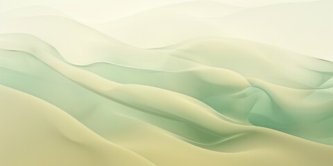 Poster - Abstract soft pastel wave pattern in beige and green tones. Digital background for art design. Background image of green and brown with floating and flowing wave pattern and soft pastel color. AIG51.