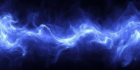 Poster - Swirling blue energy pattern radiating a sense of dynamic motion in a dark atmosphere