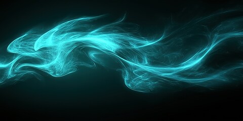 Poster - Swirling blue smoke formation creating an ethereal ambiance in a dark setting