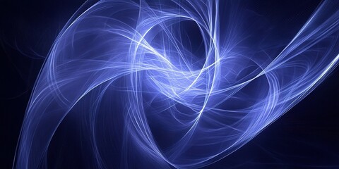 Poster - Swirling blue abstract patterns create an ethereal atmosphere in a digital art composition