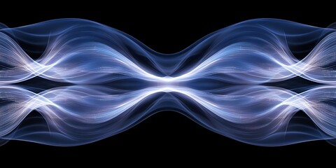 Poster - Dynamic blue and white wave patterns create a captivating visual display against a dark background