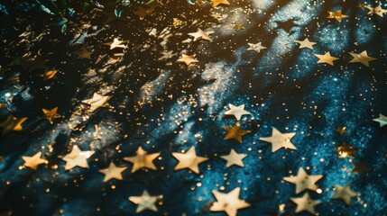 Poster - Stars floating in the air like balloons, casting strange shadows on the ground.