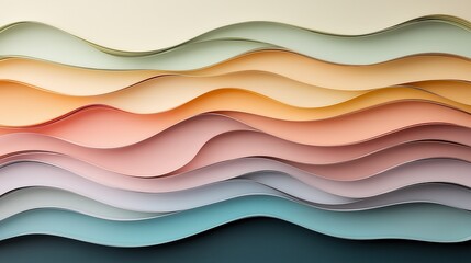 Wall Mural - A series of colorful waves are displayed in a collage