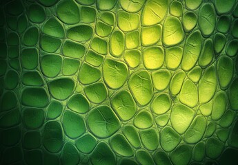 Poster - Close-Up View of Textured Green Surface with Scales, Showcasing Organic Design and Variation in Light and Color Patterns in Nature