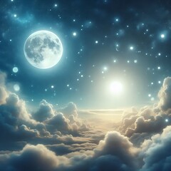 Wall Mural - moon and clouds