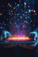 Poster - abstract depiction of digital growth with an arrow emanating from a device
