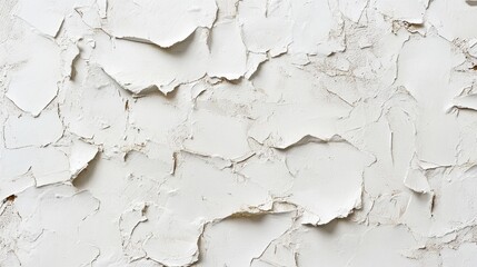 Fototapete - A textured surface showcases layers of peeling white paint, revealing a rugged charm that invites creativity. This backdrop offers a unique aesthetic for artistic projects and interior design