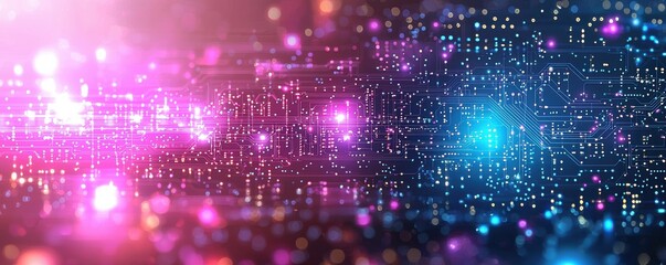 Poster - close-up of a vibrant circuit board representing technology and innovation