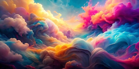 Poster - Abstract Cloud Swirl Landscape: Fashion Photography Backdrop