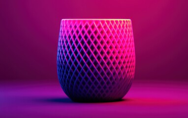 Aufkleber - Stylish Geometric Pot Purple Pink Neon Light Modern Design Home Decor Product