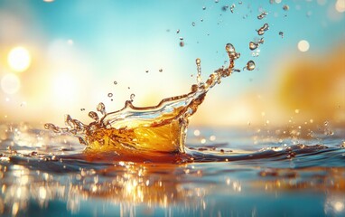 Aufkleber - A dynamic splash of water captured in mid-air illustrating movement and energy in a stunning visual presentation
