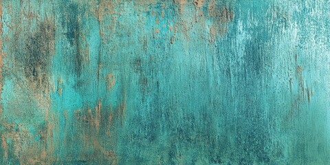 Poster - A textured surface featuring a blend of turquoise and gold tones, creating an abstract, vibrant aesthetic.