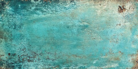Poster - A textured turquoise surface with a weathered appearance, showcasing subtle variations in color and light.