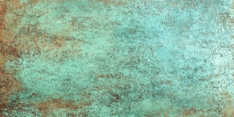 Poster - A textured surface featuring shades of teal and brown, evoking a rustic and weathered appearance.