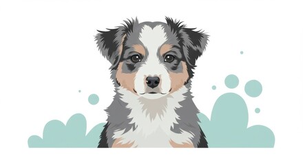 Wall Mural - Cartoon illustration of a quirky dog with exaggerated features, set against a plain background - ugly dog