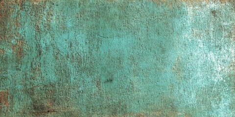 Poster - A textured surface featuring a turquoise patina with subtle variations in color, creating an aged and rustic appearance.