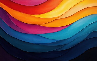 Poster - Abstract Colorful Waves Painting Texture Background Image Vibrant Hues Modern Art Design Element