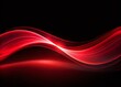 © Four888 - Abstract Red Wave Banner: Glowing Gradient on Black, Minimalist Web Header Design