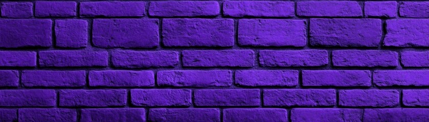 Poster - A vibrant purple brick wall, showcasing a textured surface and uniform pattern, perfect for backgrounds or artistic designs.