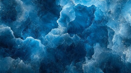 Poster - Swirling abstract clouds in hypnotic shades of blue create a tranquil atmosphere, inviting exploration of a cosmic dreamscape filled with mystery and wonder