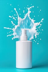 Aufkleber - Dynamic capture of a bottle of liquid with a splash of water creating exciting motion and visual interest