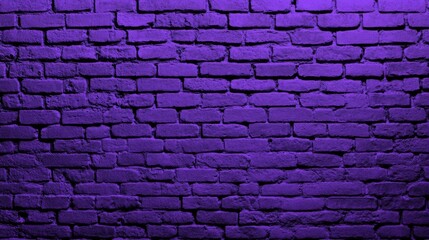 Poster - A vibrant purple brick wall, showcasing a textured surface illuminated in bold color, creating an artistic and modern backdrop.