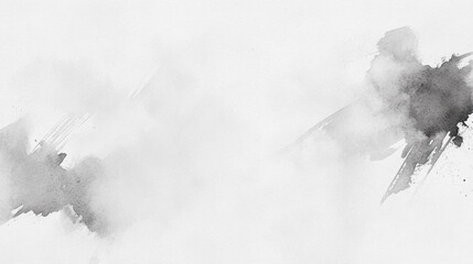 Poster - Swirls of gray gently merge and drift on a pristine white backdrop, evoking a serene atmosphere reminiscent of early morning fog blanketing the landscape