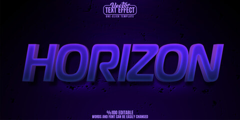 Poster - horizon editable text effect, customizable space and race 3d font style