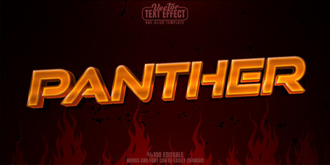 Poster - panther editable text effect, customizable fire and game 3d font style