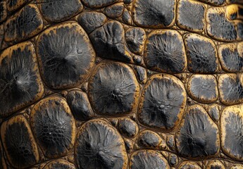 Poster - Intricate Textures of Reptile Skin Displaying Rich Patterns and Natural Colors, Showcasing Detail and Complexity of Nature's Design