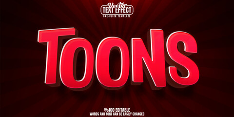 Poster - toon editable text effect, customizable cartoon and child 3d font style