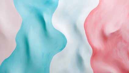 Wall Mural - a painting of a blue, white, and pink wave. the colors are vibrant and the brushstrokes are bold. th